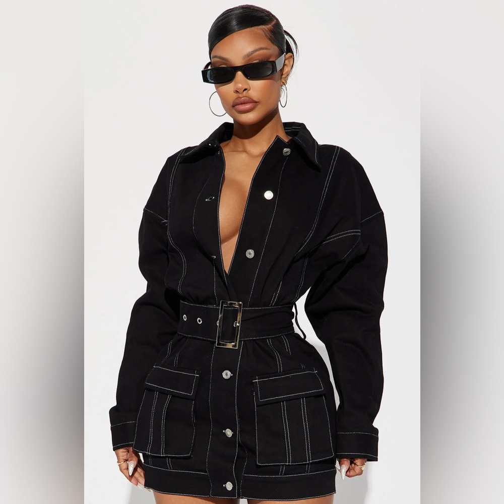 Fashion Nova Stephanie Denim Mini Dress (SIZE SMALL)